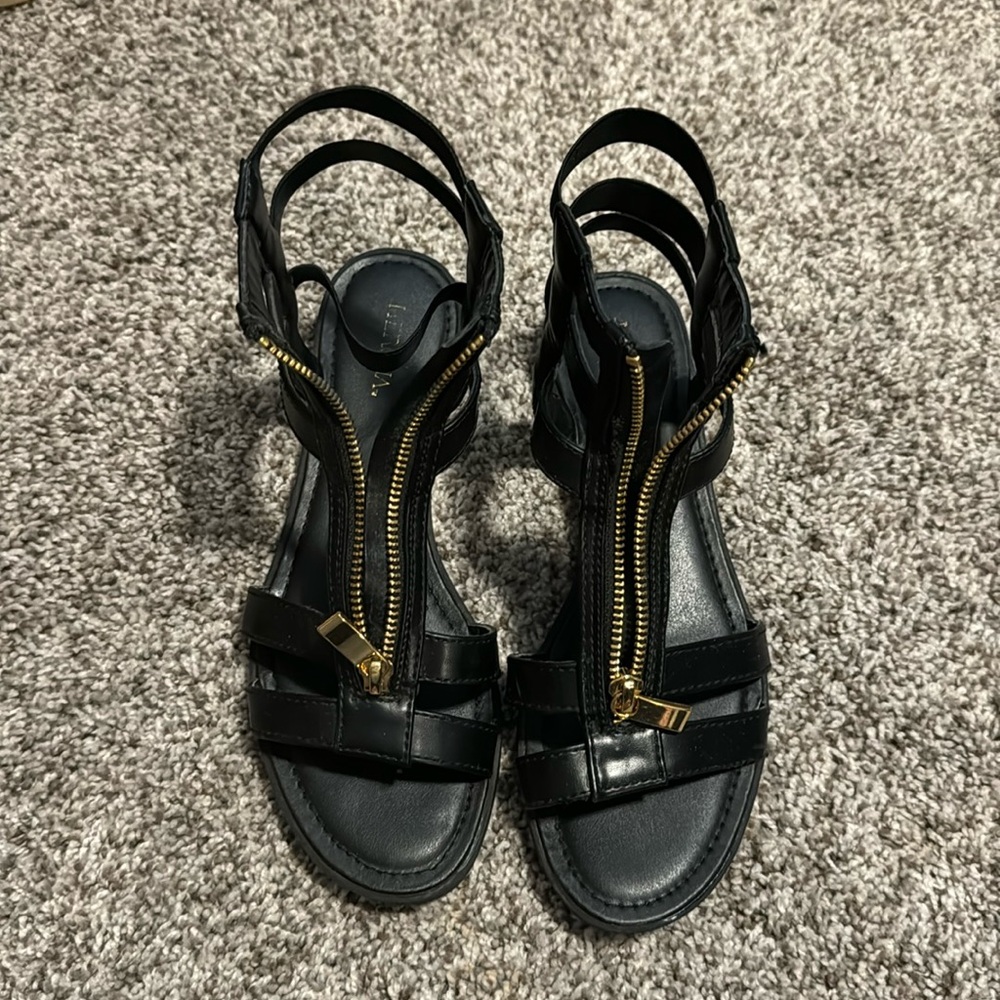 Woman’s Black Gladiator Sandals Size 6.5.